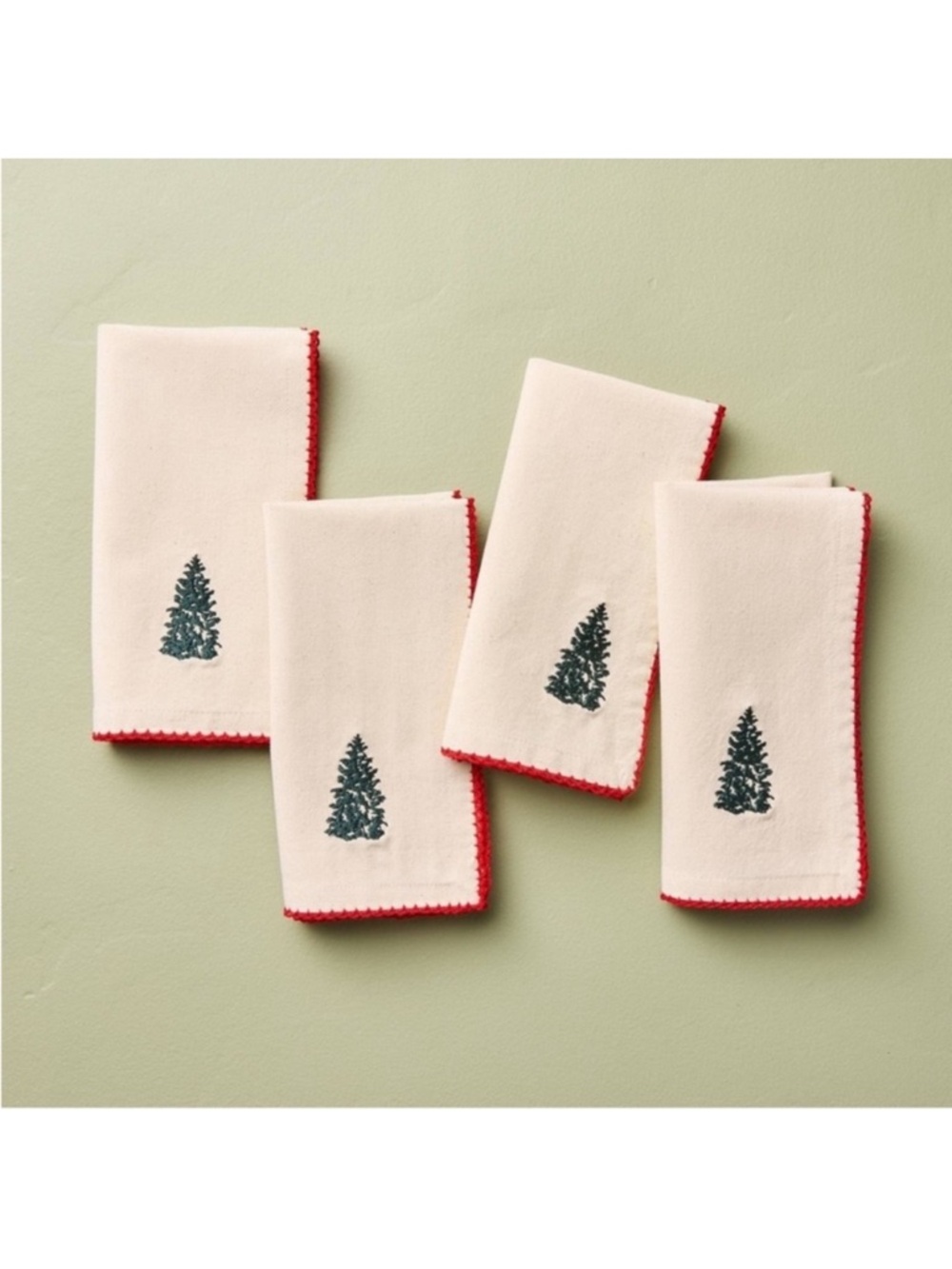 Hearth & Hand with Magnolia SET OF 4 Christmas Tree Trim Cloth Napkins Holiday